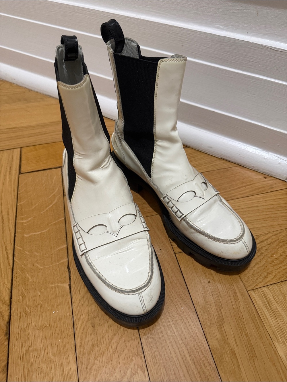 Christian Louboutin Patent Leather Combat Boot